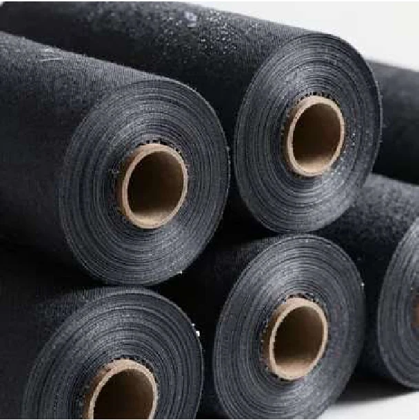 Dark textile rolls ready for production